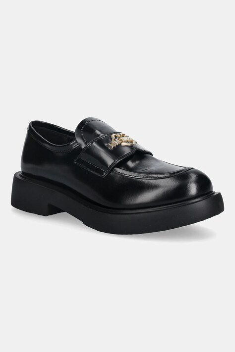 Love Moschino mokasyny skórzane damskie kolor czarny na platformie JA10404G0NJD0000