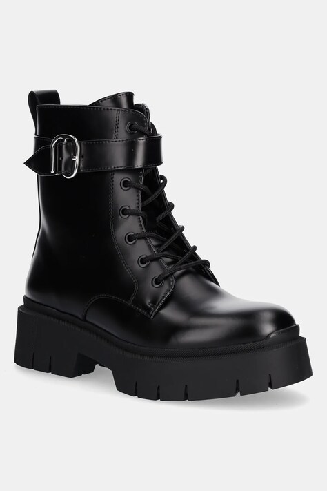 HUGO workery Kris damskie kolor czarny na platformie 50552730
