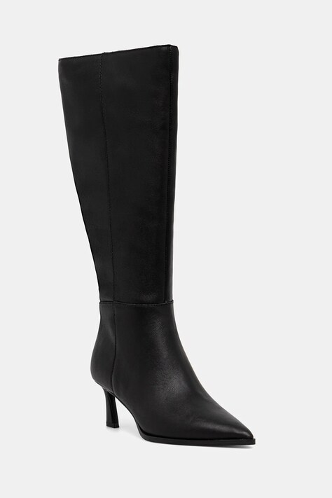 Steve Madden kozaki skórzane Lucid damskie kolor czarny na szpilce 11004848