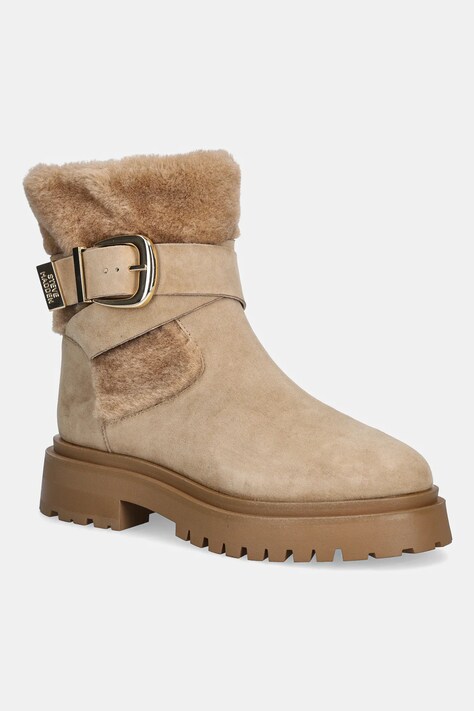 Steve Madden botki Lodge damskie kolor beżowy na płaskim obcasie 11004980
