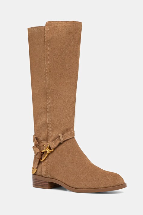 Semišové boty Steve Madden Xtreme dámské, hnědá barva, na plochém podpatku, 11005013