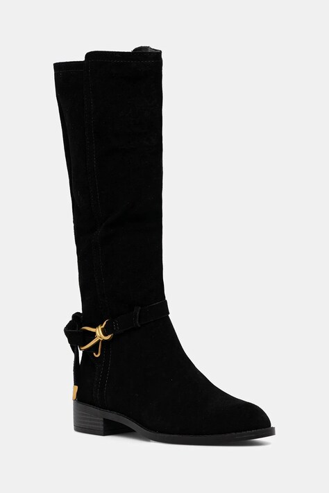 Semišové boty Steve Madden Xtreme dámské, černá barva, na plochém podpatku, 11005013
