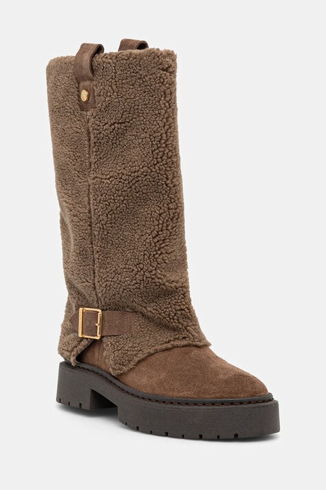 Ботуши Steve Madden Godiva в бежово с равна подметка 11003413