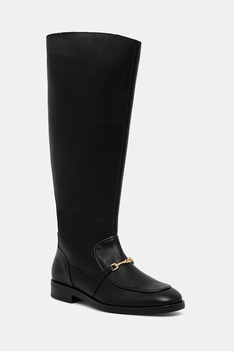 Кожаные сапоги Steve Madden Night цвет чёрный на плоском каблуке 11004951