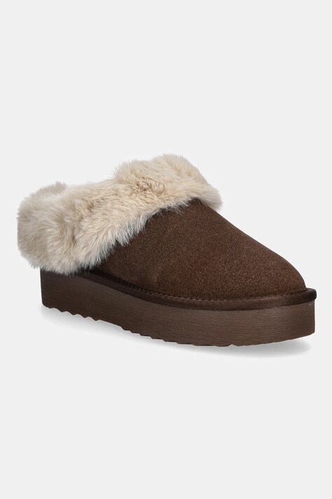 Παντόφλες Steve Madden Snow χρώμα: καφέ, 11005021