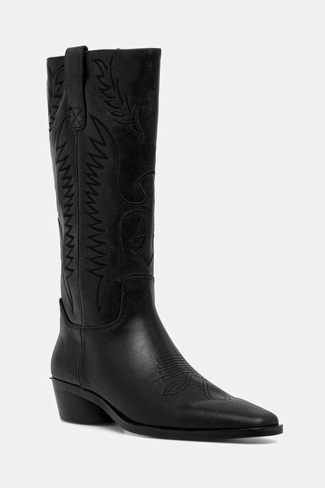 Steve Madden kowbojki skórzane Trevi damskie kolor czarny na słupku 11004909