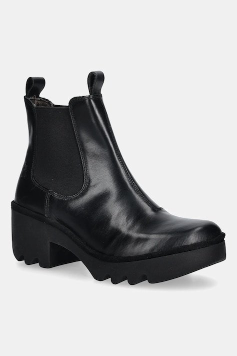 Kožené kotníkové boty Fly London TRIG514FLY dámské, černá barva, na podpatku, P501514001