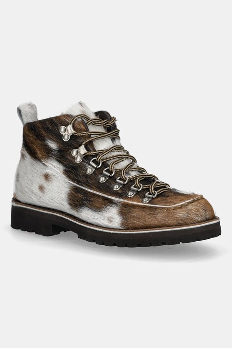 Fracap workery skórzane Magnifico M60 damskie kolor brązowy na płaskim obcasie MAGNIFICO.M60.MUCCA