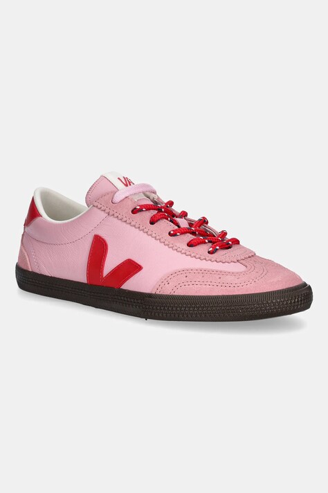 Veja sneakersy skórzane Volley damskie kolor różowy VO2021182A