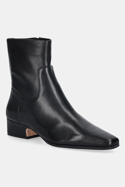 Nokwol botki skórzane Dusty Black Nappa damskie kolor czarny na słupku Dusty Black Nappa