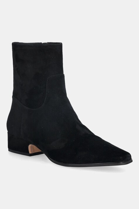 Nokwol botki zamszowe Dusty Black Suede damskie kolor czarny na słupku Dusty Black Suede