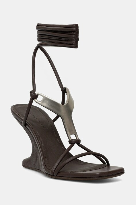 Kožne sandale Rick Owens Lilies Cantilever 8 Hydra Sandals boja: smeđa, LI02E3809.LLP