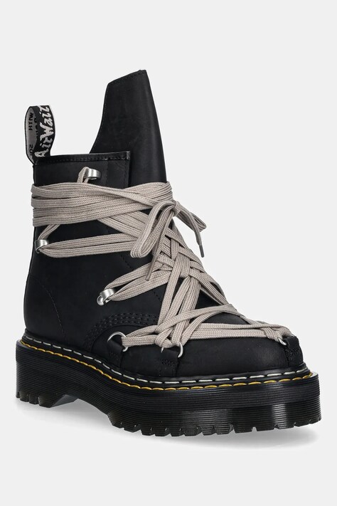 Rick Owens DRKSHDW workery skórzane x Dr. Martens 1460 Quad Sole Megalace® Boot damskie kolor czarny na platformie DW02E6812.8001