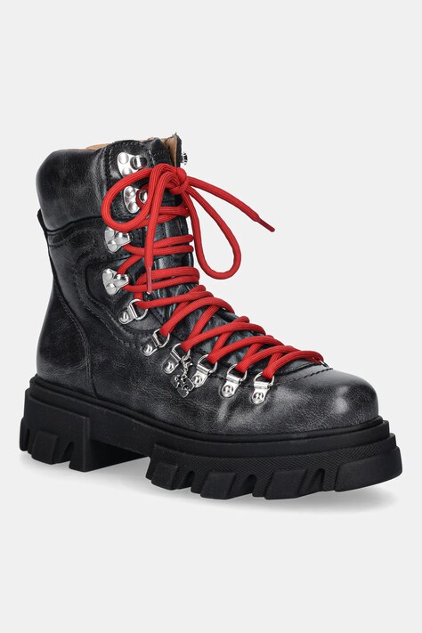 GANNI workery Cleated Mountain Boot Vintage damskie kolor szary na platformie S3139