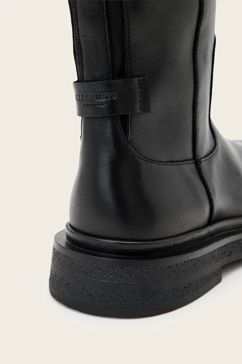 Шкіряні чоботи AllSaints Escher Rider Boot — AW25-OBD49G, чорний — фото 3