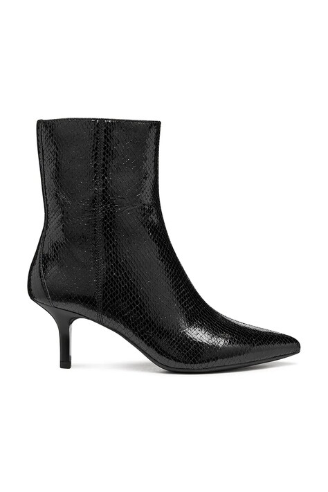 Geox botki skórzane D KLEOPY B damskie kolor czarny na szpilce D56YBB 000KY C9999