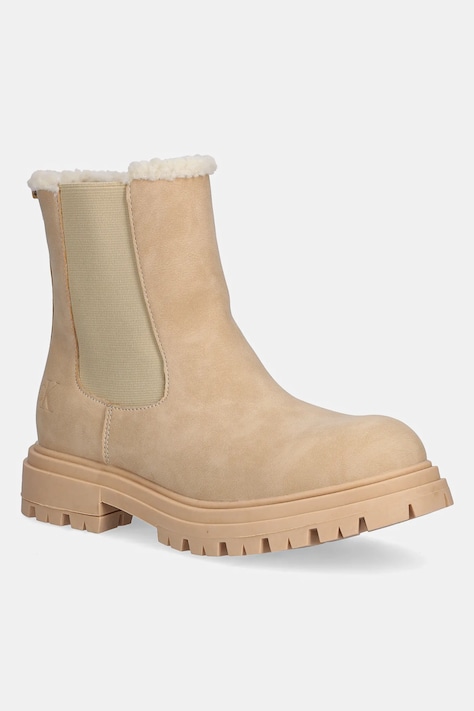Calvin Klein Jeans botine copii culoarea bej, V3A5-83126