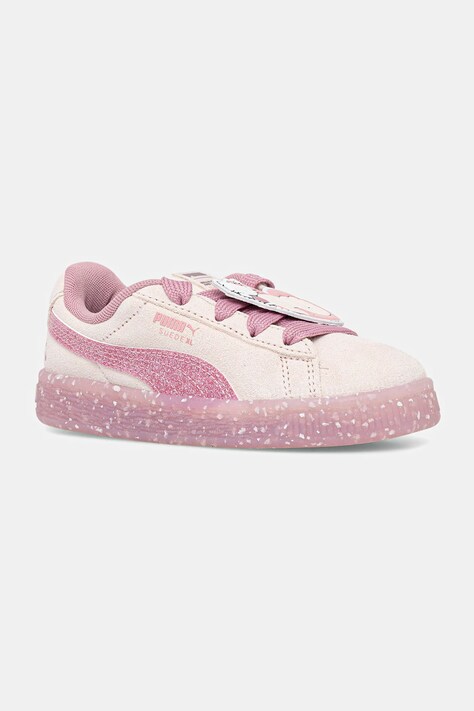 Puma sneakersy zamszowe dziecięce Suede XL HK&FR 2 AC kolor różowy 403394