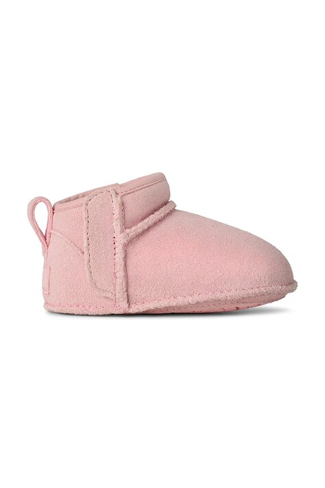 UGG buty zimowe zamszowe niemowlęce CLASSIC ULTRA MINI DAZZLE kolor różowy 1174111I