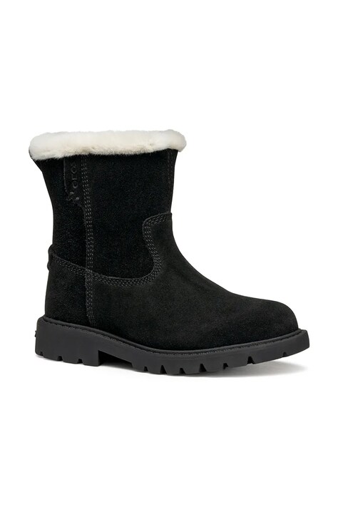 Geox pantofi de iarnă din nubuc pentru copii SHAYLAX culoarea negru, J46EYA.00022