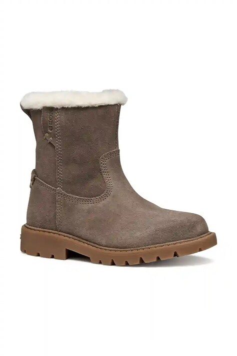 Geox pantofi de iarnă din nubuc pentru copii SHAYLAX culoarea maro, J46EYA.00022