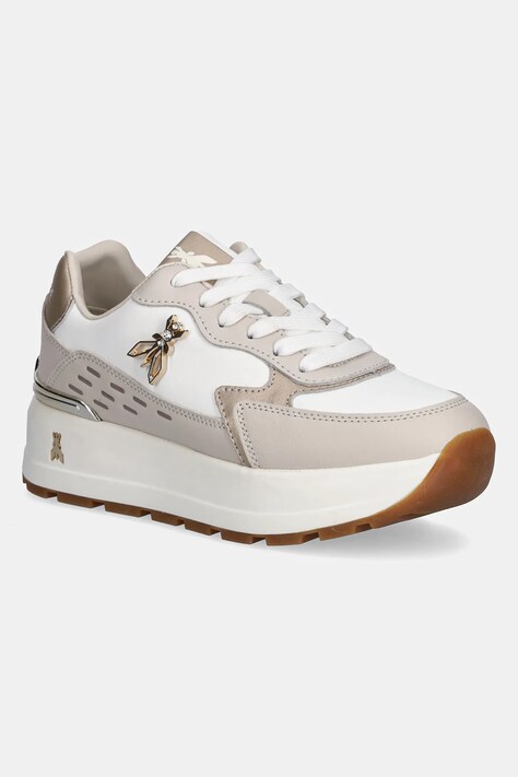 Patrizia Pepe sneakersy nubukowe dziecięce kolor beżowy PPJ917