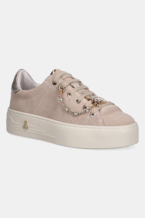 Παιδικά sneakers σουέτ Patrizia Pepe χρώμα: μπεζ, PPJ908