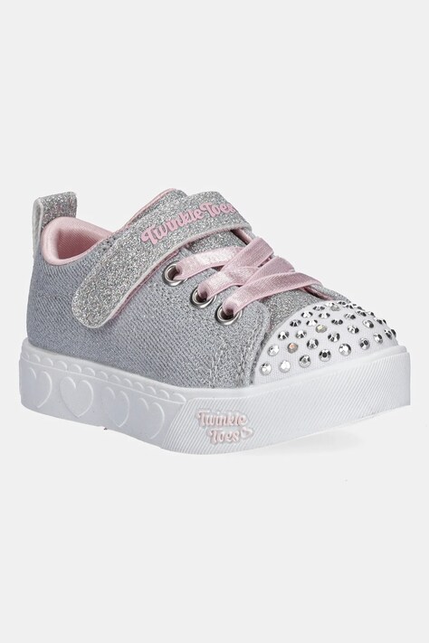 Skechers teniși copii HEART STEPS - SHIMMER SWEETIE culoarea gri, 314620N