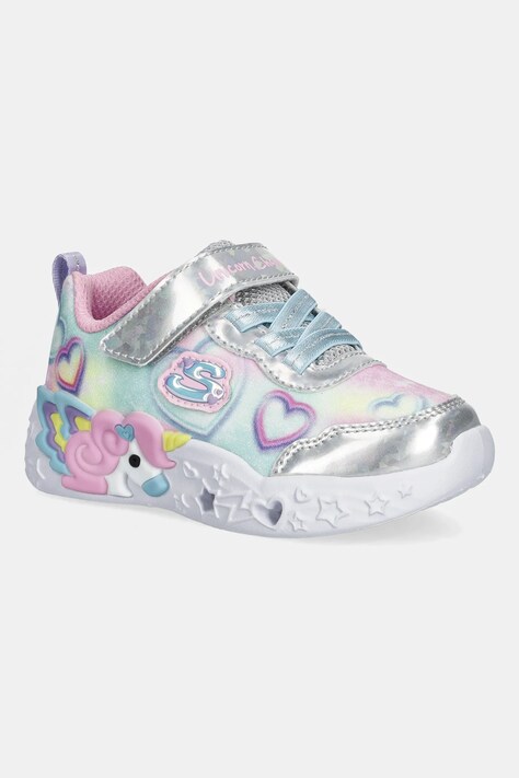 Παιδικά αθλητικά παπούτσια Skechers UNICORN CHARMER - LIL HEART S χρώμα: ασημί, 303064N