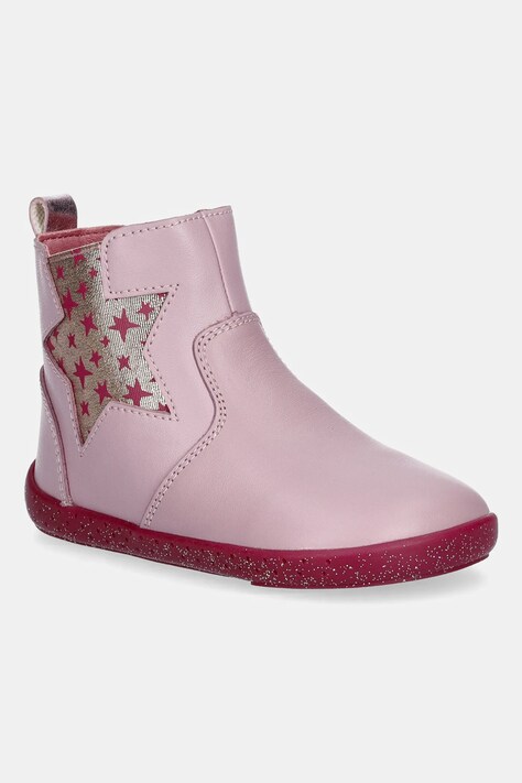 Agatha Ruiz de la Prada botki skórzane dziecięce kolor różowy 251906