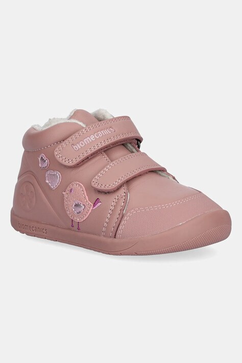 Biomecanics buty zimowe skórzane dziecięce kolor różowy 251153