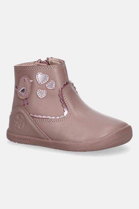 Biomecanics buty zimowe skórzane dziecięce kolor różowy 251154