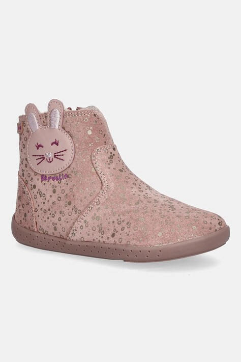 Garvalin buty zimowe zamszowe dziecięce kolor pomarańczowy 251302