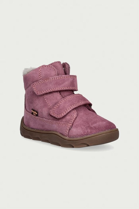 Froddo Παπούτσια χειμερινά Παιδικά σουέτ ZERU TEX FURRY BAREFOOT μωβ G2110151