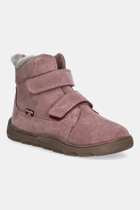 Froddo buty zimowe zamszowe dziecięce ZERU TEX FURRY BAREFOOT kolor różowy G2110151