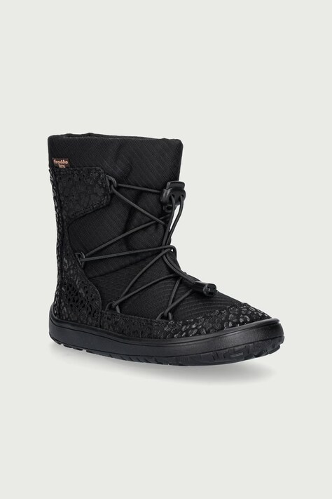 Froddo Topánky zimné detské kožené BAREFOOT TEX TRACK WOOL čierne G3160251