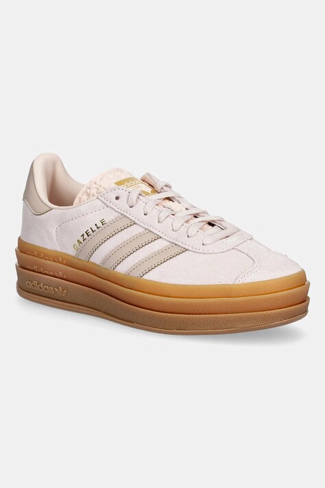 Детские замшевые кроссовки adidas Originals GAZELLE BOLD цвет розовый JQ1296