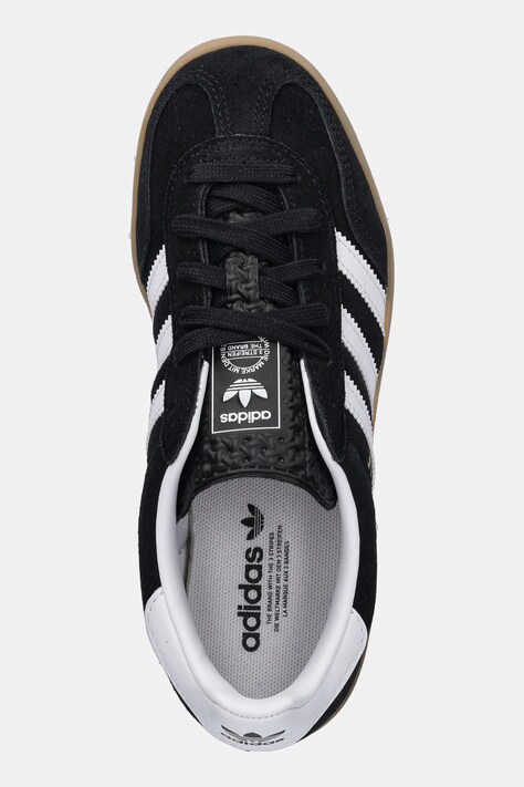 Дитячі замшеві кросівки adidas Originals GAZELLE INDOOR — AW25-OBK04W, чорний — фото 4