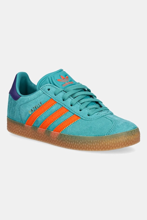 adidas Originals sneakers de piele întoarsă pentru copii GAZELLE culoarea verde, JR5946