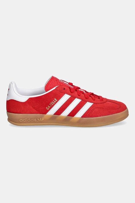 Дитячі замшеві кросівки adidas Originals GAZELLE INDOOR — AW25-OBK09K, червоний — фото 2