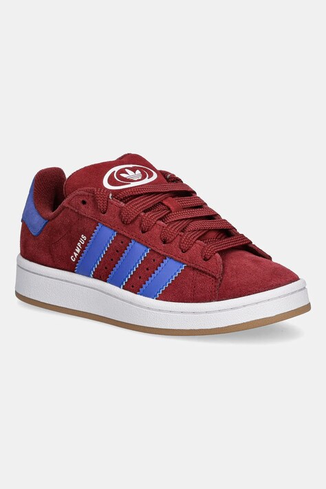 adidas Originals sneakers de piele întoarsă pentru copii CAMPUS 00s culoarea bordo, JP7978