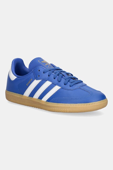 Детски кожени маратонки adidas Originals SAMBA OG в синьо JQ2854