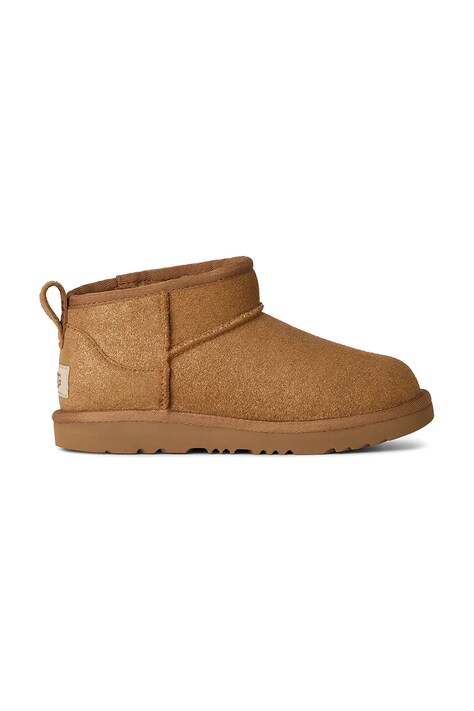UGG scarpe invernali in pelle scamosciata bambino/a CLASSIC ULTRA MINI DAZZLE colore marrone 1171291K