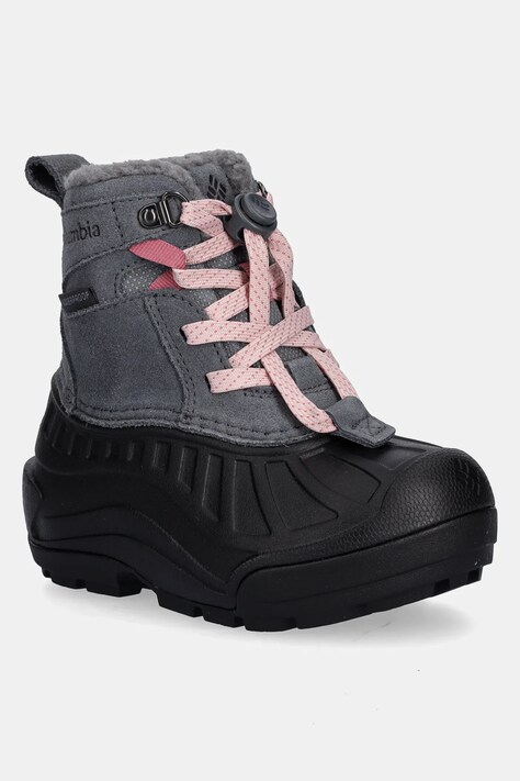 Columbia śniegowce zamszowe dziecięce CHILDREN S POWDERBUG ALPINE kolor szary 2128882