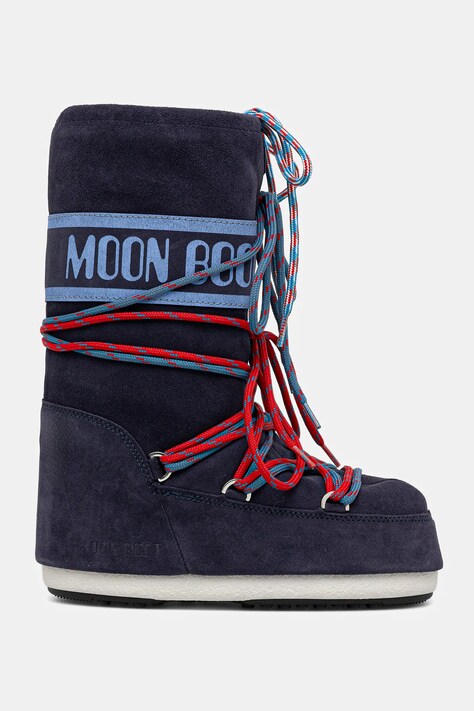 Дитячі замшеві зимові черевики Moon Boot MB ICON SUEDE LACES — AW25-OBK108, темно-синій — фото 2