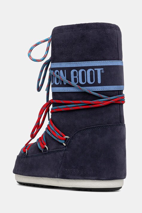 Дитячі замшеві зимові черевики Moon Boot MB ICON SUEDE LACES — AW25-OBK108, темно-синій — фото 3