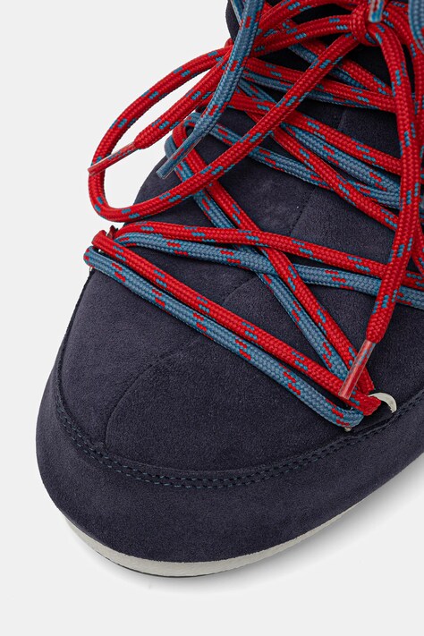 Дитячі замшеві зимові черевики Moon Boot MB ICON SUEDE LACES — AW25-OBK108, темно-синій — фото 4