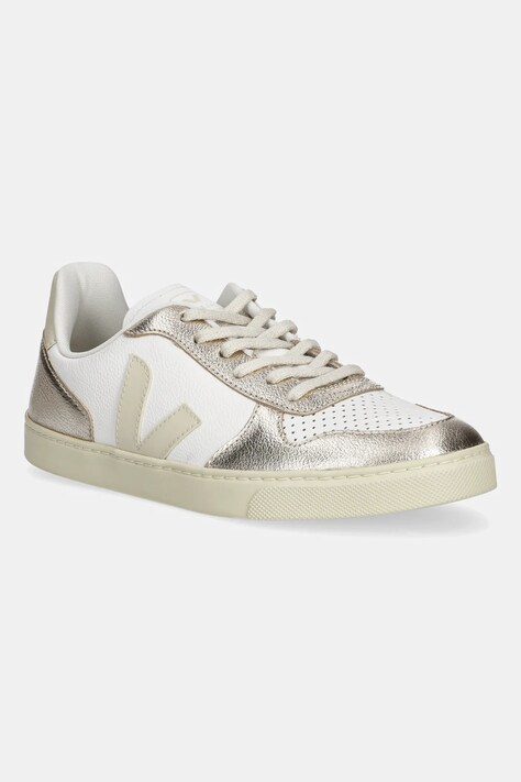 Παιδικά δερμάτινα αθλητικά παπούτσια Veja Small V-10 Laces χρώμα: χρυσαφί, CX0521003
