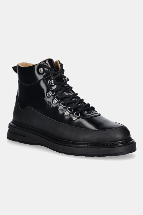 Gant buty skórzane Hillprep męskie kolor czarny 31641120