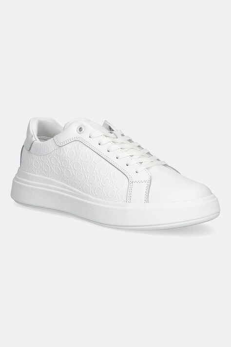 Superge Calvin Klein CHUNKY LOW TOP LACE UP MONO bela barva, HM0HM01970